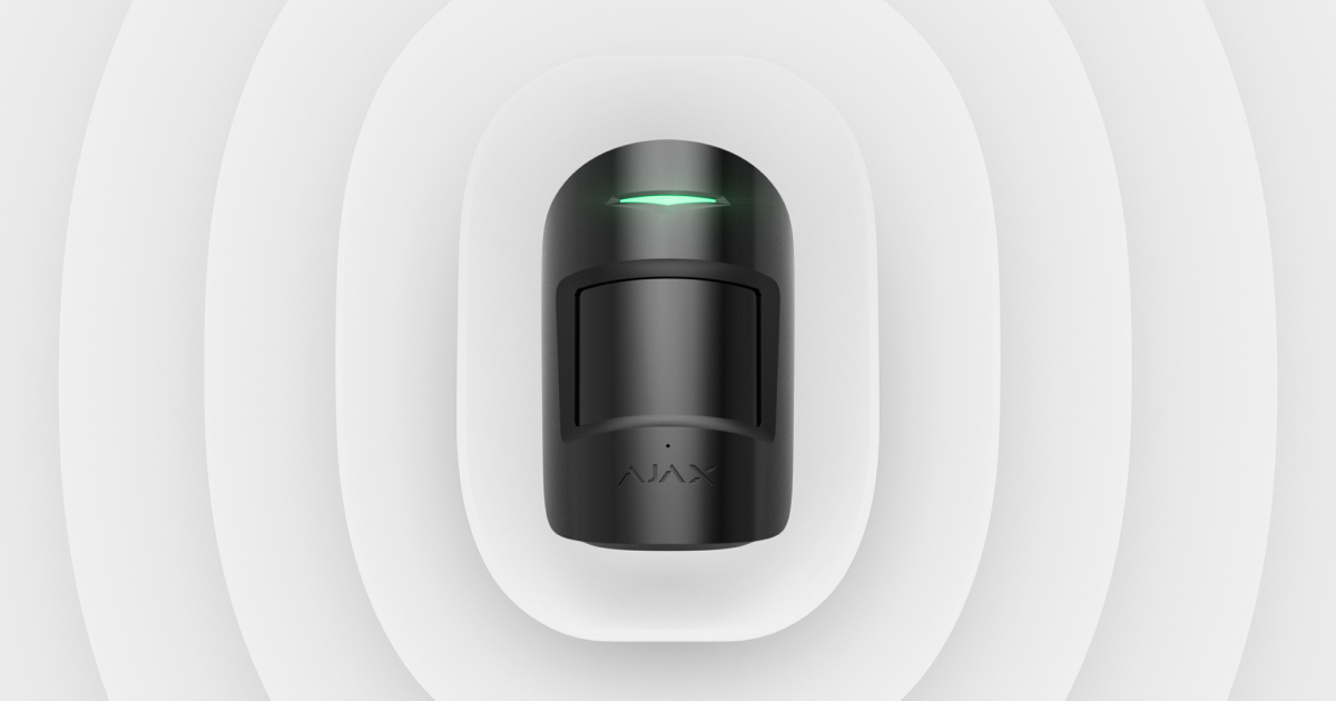 Detector de movimiento y rotura de cristal para interiores color negro