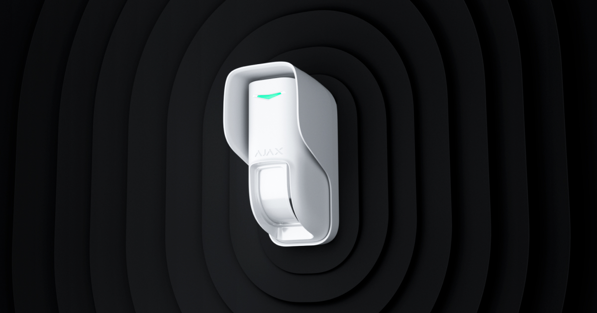 Detector de movimiento de cortina inalámbrico de doble tecnología para exteriores color blanco