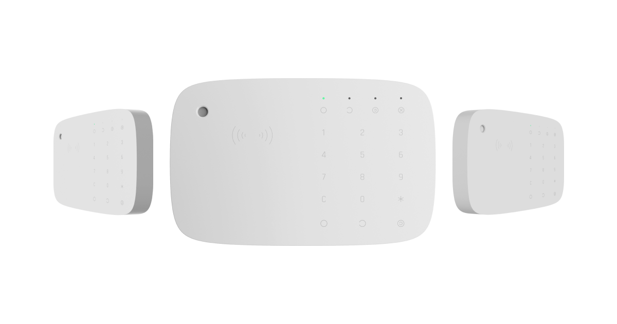 Teclado táctil inalámbrico con sirena incluida con lector de tarjeta y llavero