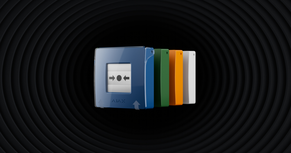 Botón inalámbrico para la activación manual de la alarma color blanco