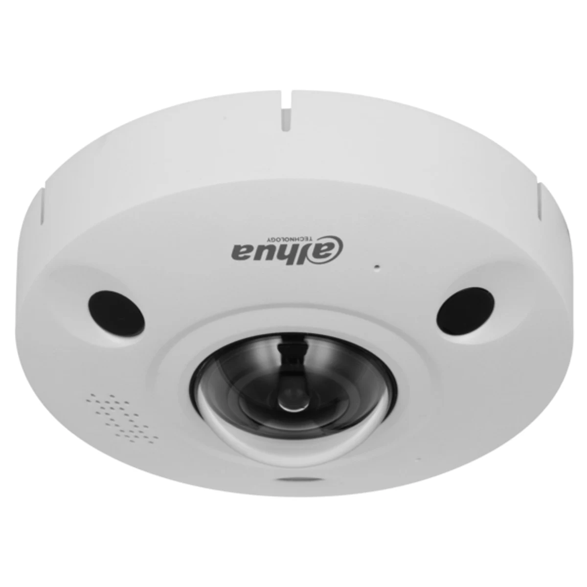 Domo ojo de pez de 8Mp con IR LED de 10m, CMOS de 1/1.7”, lente fijo de 1,85 mm, IP67, IK10, PoE y audio