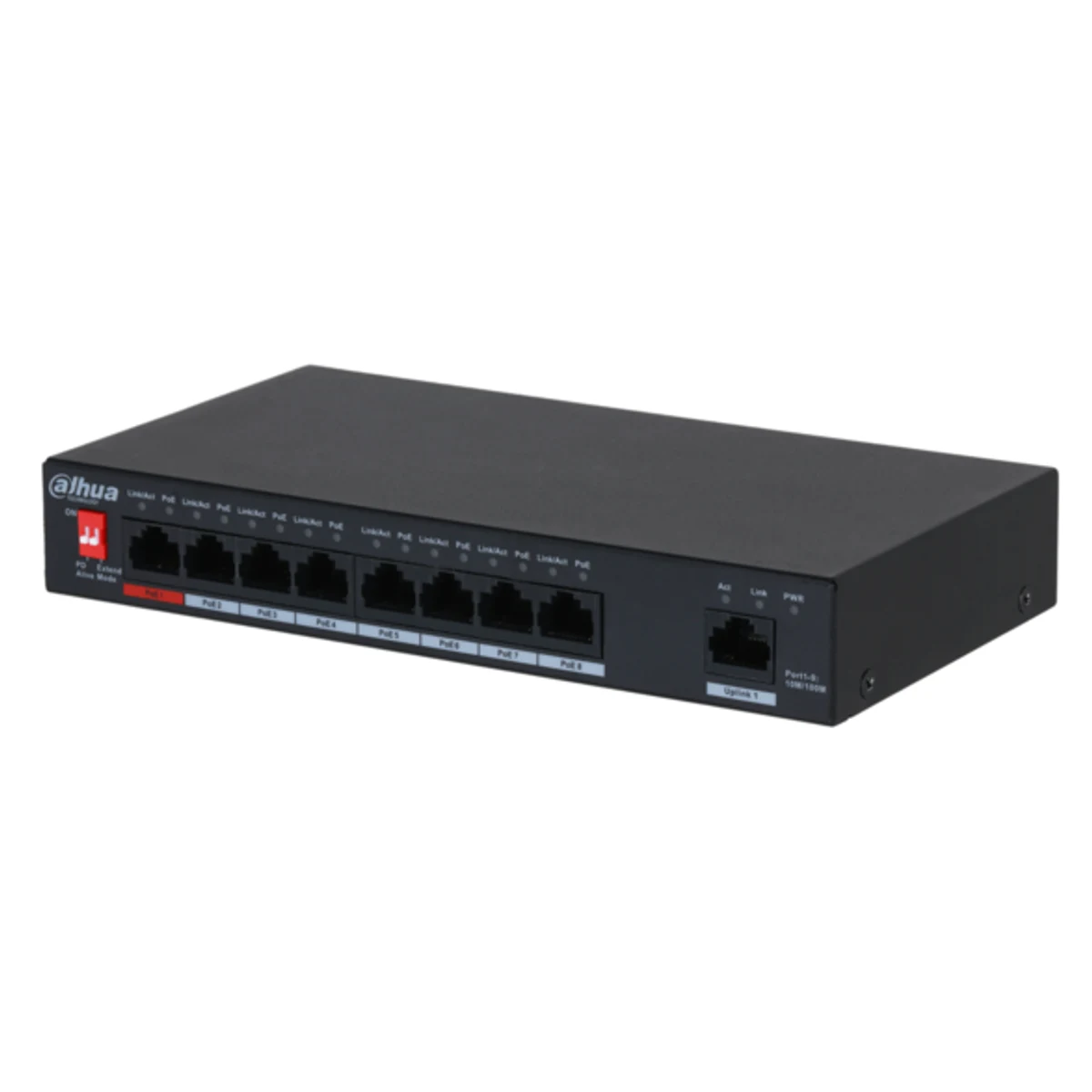 Switch de escritorio no administrable de 9 puertos con 8 puertos PoE - Incluye fuente de 53V 1,812A