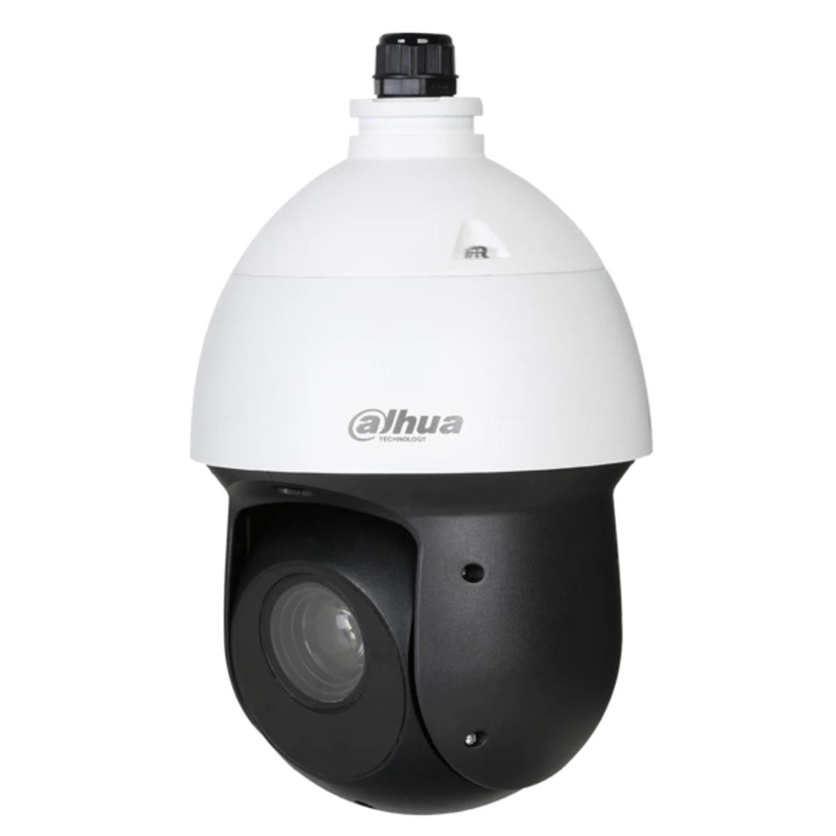 Domo PTZ de 8 Mp, IR de 100 m, CMOS 1/2.8", lente 5 mm~ 125 mm, IP66, TVS 6000V, H.265, audio, zoom óptico x25 y PoE