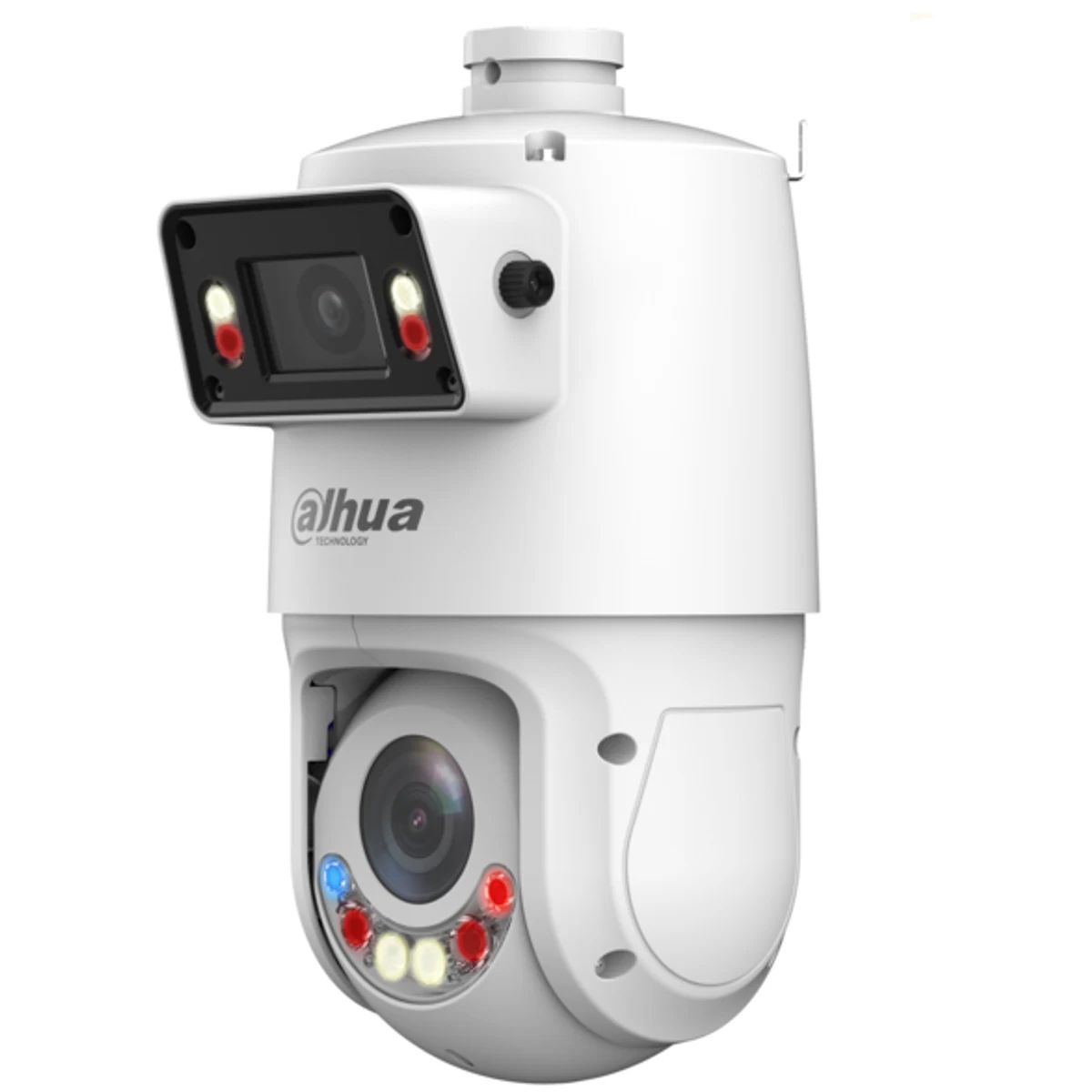 Domo PTZ TiOC de 4 Mp WizSense,IR 100 m,CMOS 1/2.8", lente panorama de 4 mm y lente detalle varifocal de 5 mm~125 mm,IP66,TVS 6000V, PoE+, audio, WDR, H.265 y zoom óptico x25 - No incluye fuente de alimentación de 12V/3A