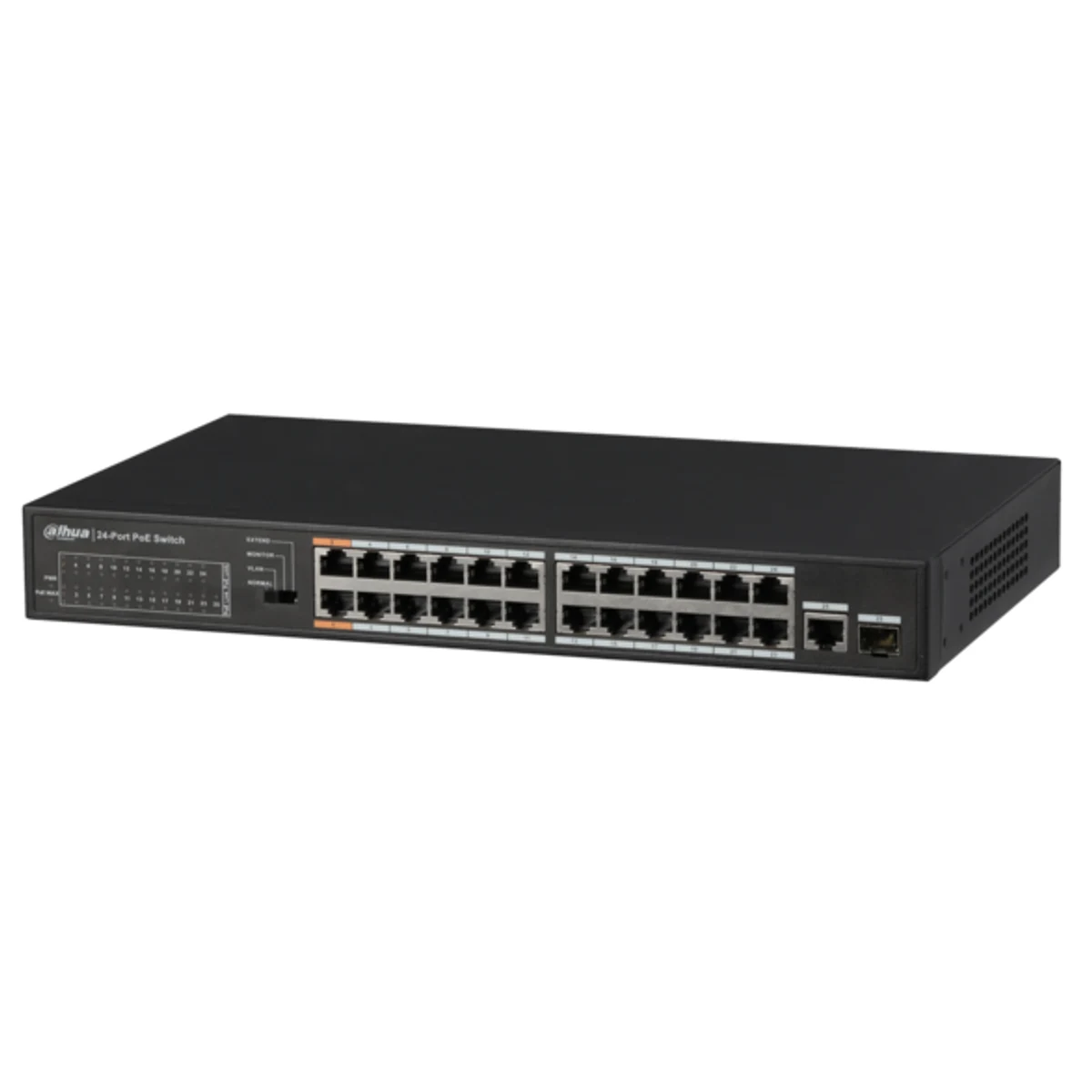 Switch PoE de 24 puertos Fast Ethernet y 1 puerto Gigabit Combo - equipo de 220 V - Incluye interlock