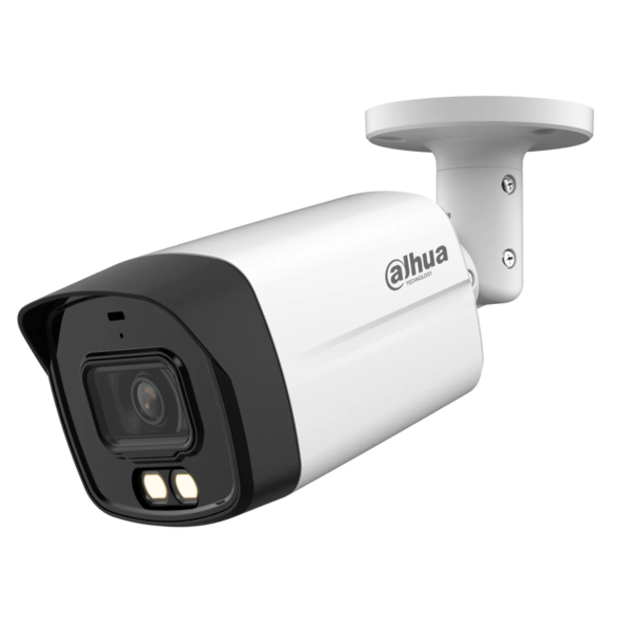 Cámara Bullet de 2Mp HDCVI con IR 40 m, 2 iluminadores duales, CMOS 2 Mp, lente fijo de 2,8 mm, micrófono incorporado, IP67 y carcasa de metal y plástico