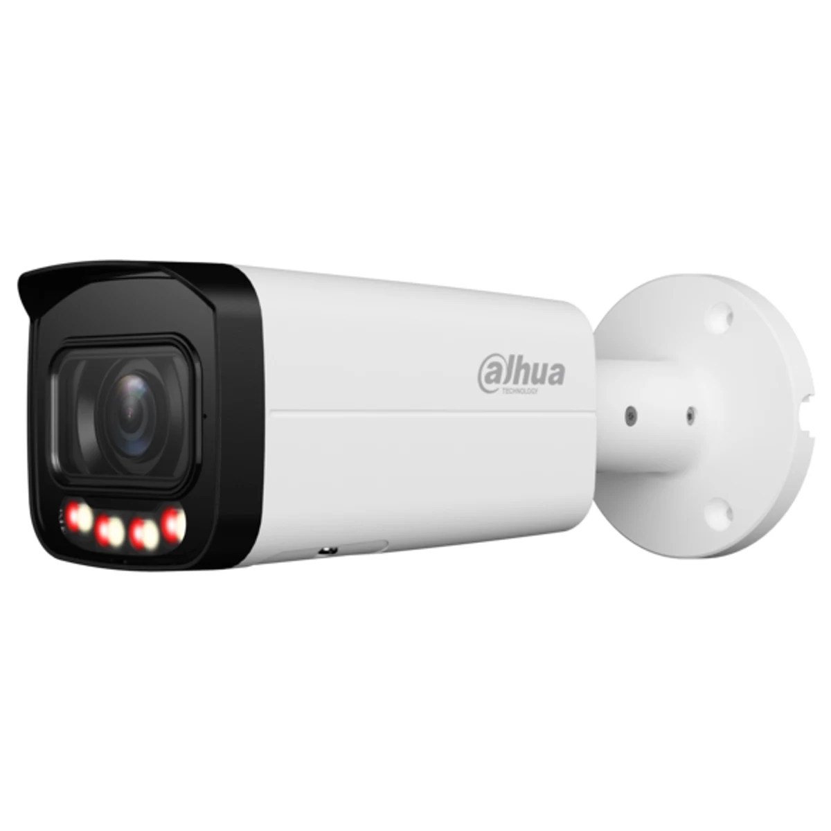 Cámara Bullet de 4Mp, con IR dual de 60 m, CMOS 1/2.9", lente varifocal motorizado de 2,7mm~13,5mm, IP67, WDR, PoE, micrófono incorporado