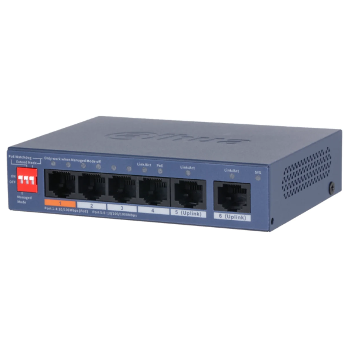 Switch administrable de 6 puertos con 4 puertos PoE