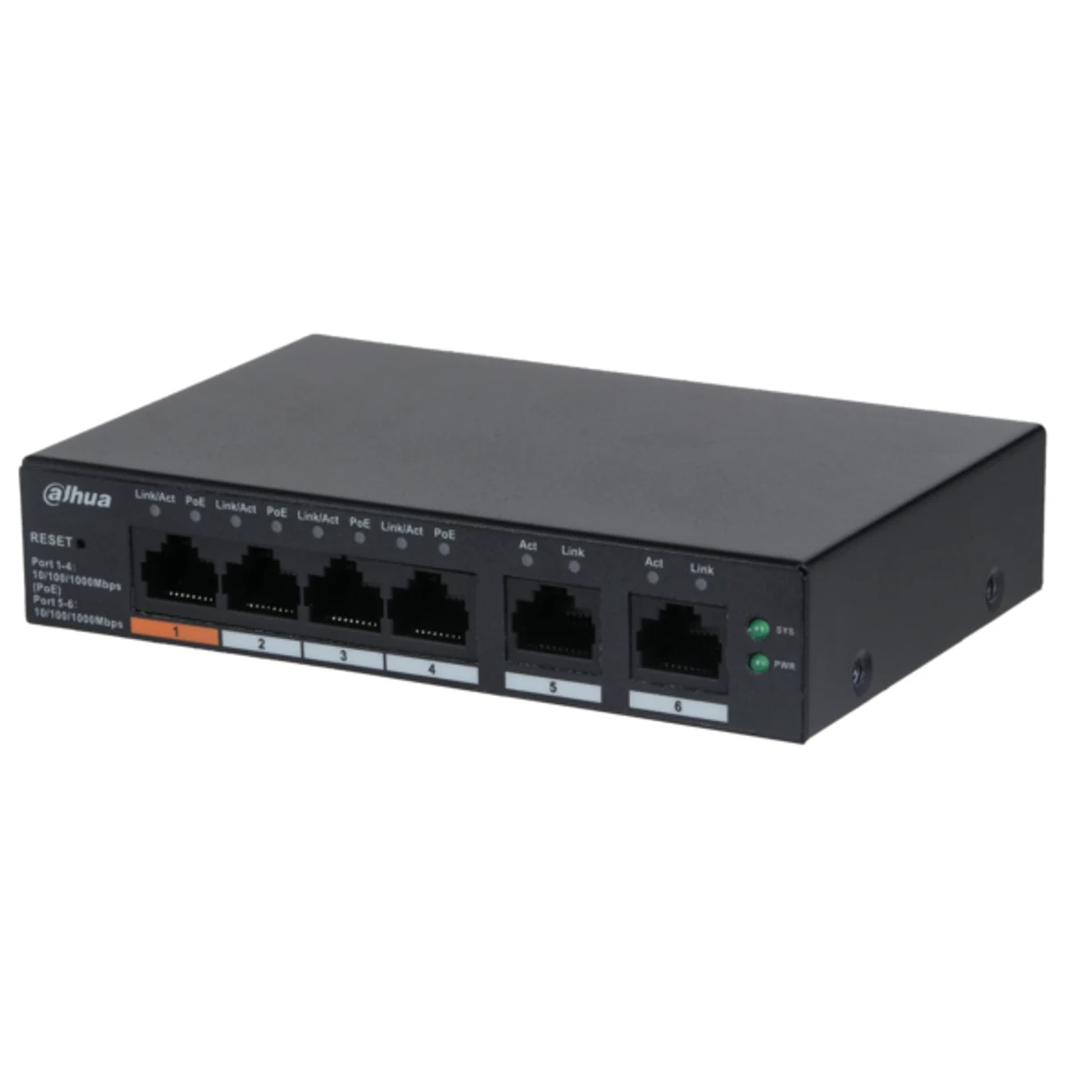 Switch Gigabit de escritorio administrable de 6 puertos con 4 puertos PoE - Incluye fuente de 53V/1,8A