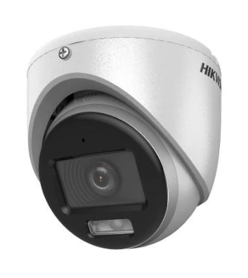 Cámara turret Hikvision DS-2CE70KF0T-LPFS ColorVu 3K con audio