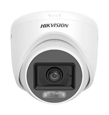 Cámara turret Hikvision DS-2CE76K0T-LPFS de 3K con micrófono y luz híbrida