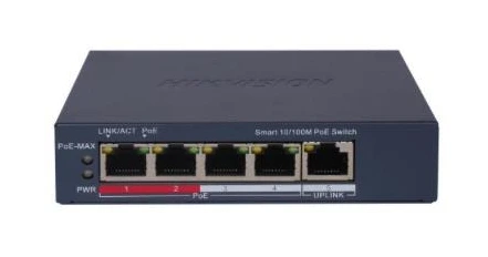 Hikvision DS-3E1105P-EI (V2) · Switch de cuatro puertos PoE y 60 W