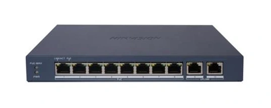 Hikvision DS-3E1510P-EI/M(B) — switch Gigabit con ocho puertos PoE