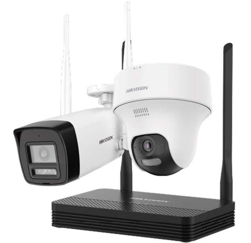 Hikvision DS-J142I/NKS422W02H — Kit Wi-Fi NKS422W02H con cámaras bullet y turret de 2 MP