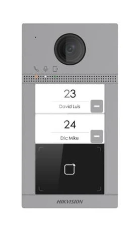 Frente de videoportero Hikvision DS-KV8213-WME1(C) de 2 MP para dos usuarios